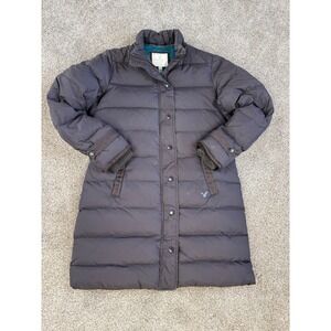 American Eagle Long Puffer Coat Charcoal Grey Teal Lining Winter Parka XL